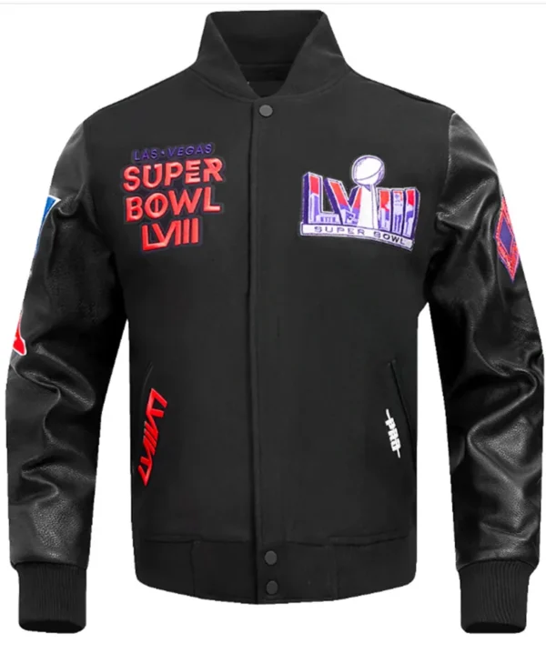 superbowl lviii varsity woolleather jacket