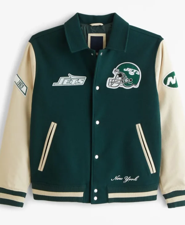 1968 Super Bowl Champions NY Jets Varsity Jacket webp