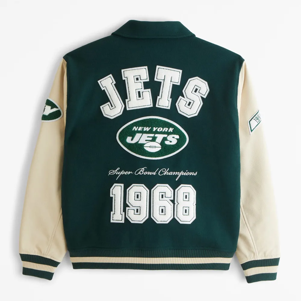 1968 Super Bowl Champions NY Jets Varsity Jacket back webp 1968 Super Bowl Champions NY Jets Varsity Jacket back webp