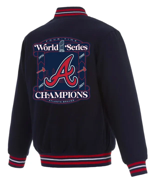2021 world series champions atlanta braves navy full zip jacket