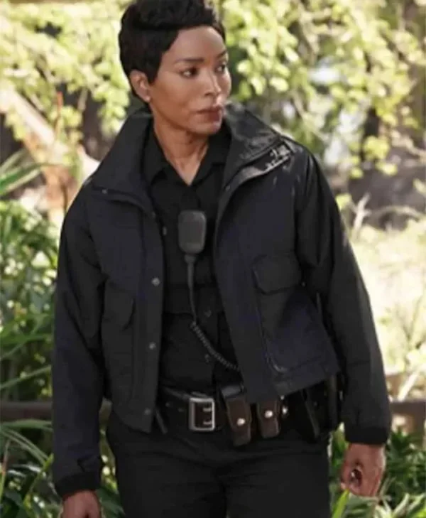 9 1 1 Angela Bassett Black Cotton Jacket front
