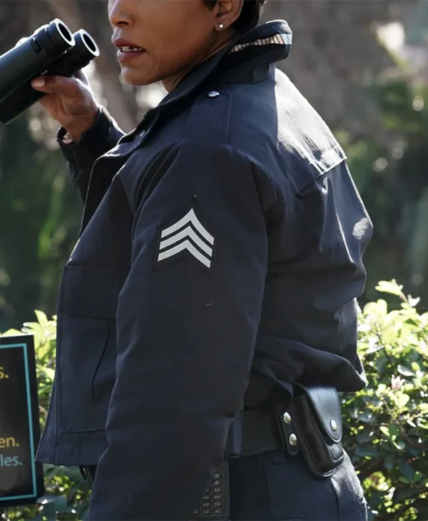 9 1 1 Angela Bassett Black Cotton Jacket left