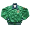 90s Anaheim Ducks Green Full Snap Satin Jacket webp