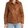 A2 Leather Bomber Jacket Womens Buttoned webp