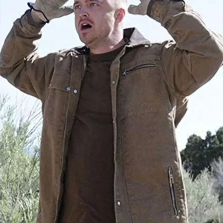 Aaron Paul Breaking Bad Brown Jacket Front