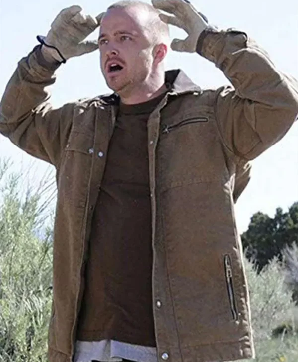 Aaron Paul Breaking Bad Brown Jacket Front