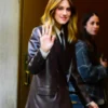 Allison Williams Live with Kelly and Mark Brown Leather Blazer sale