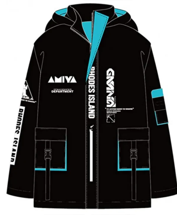 Amiya Arknights Black Hooded Cotton Jacket