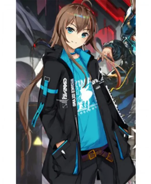 Amiya Arknights Black Hooded Cotton Jacket On Sale