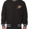 Anaheim Ducks Black Varsity Wool Jacket webp