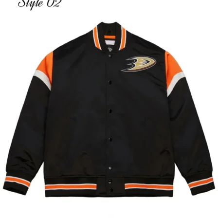 Anaheim Ducks Heavyweight Satin Black Jacket webp