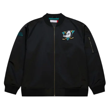 Anaheim Ducks Lightweight Vintage Logo Satin Jacket webp