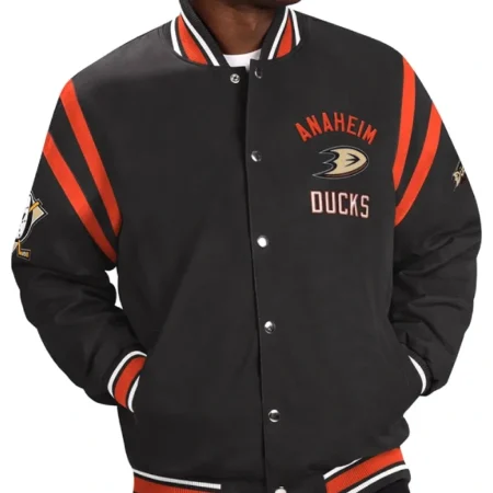 Anaheim Ducks Tailback Black Varsity Jacket webp
