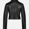Andrea Women Biker Style Black Leather Jacket Back webp