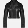 Andrea Women Biker Style Black Leather Jacket Main webp
