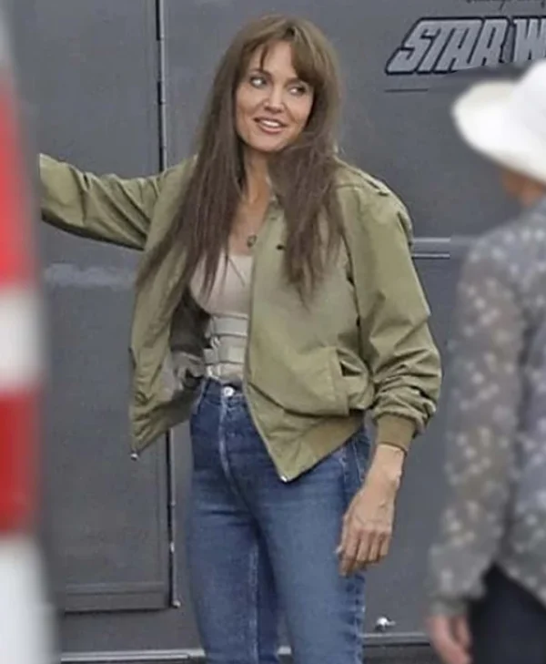 Angelina Jolie Those Who Wish Me Dead Green Bomber Jacket