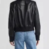 Anna Womens Leather Bomber Jacket Back webp