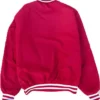 Arkansas Razorbacks 1980s Red Satin Varsity Jacket Back webp