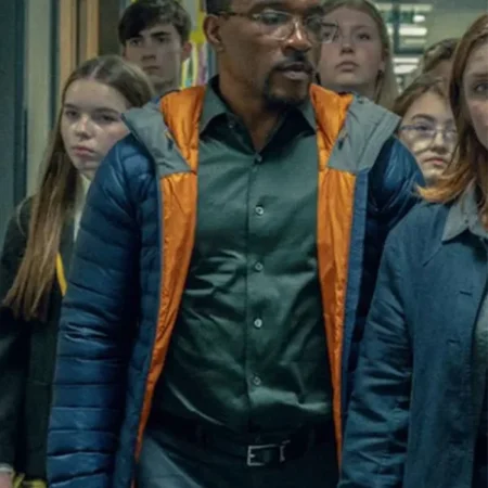 Ashley Walters Adolescence S01 Blue Puffer Jacket webp