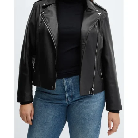 Ava Womens Black Leather Jacket webp