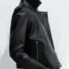 Ava Womens Black Leather Jacket Side webp