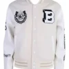 Bad Bunny Monaco White Varsity Jacket webp