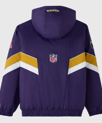 Baltimore Ravens OVO Sideline Puffer Jacket back webp