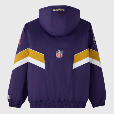 Baltimore Ravens OVO Sideline Puffer Jacket back webp