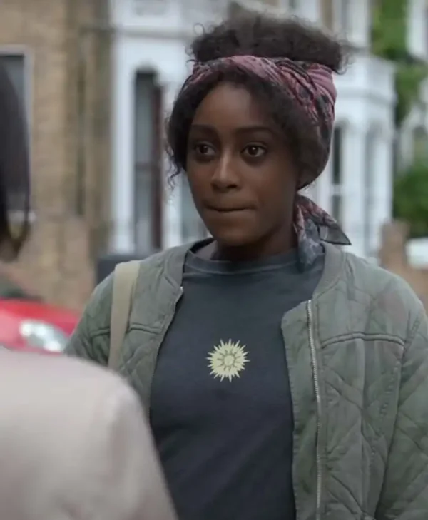 Simona Brown TV Series Behind Her Eyes Louise Green Cotton Quilted Bomber Jacket
