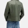 Biker Womens Olive Green Jacket Back webp