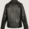 Black Leather Jacket Women Oversized Back webp