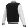 Black White Washington Commanders Letterman Jacket back webp