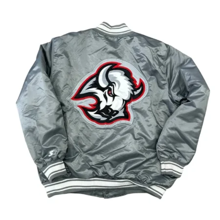 Bomber Buffalo Sabres Full Snap Satin Gray Jacket webp
