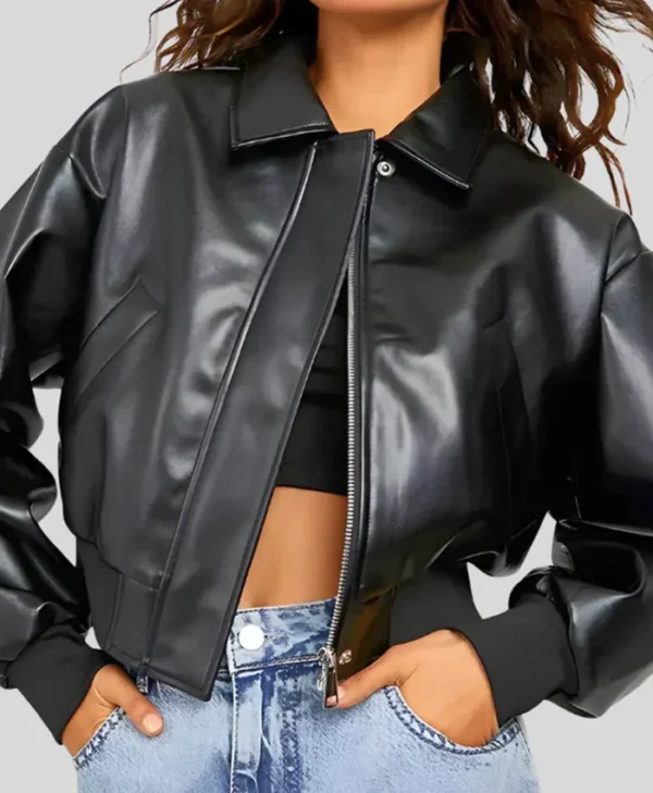 Bomber Leather Jacket Women Oversized webp
