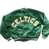 Boston Celtics 90s Green Satin Bomber Jacket webp