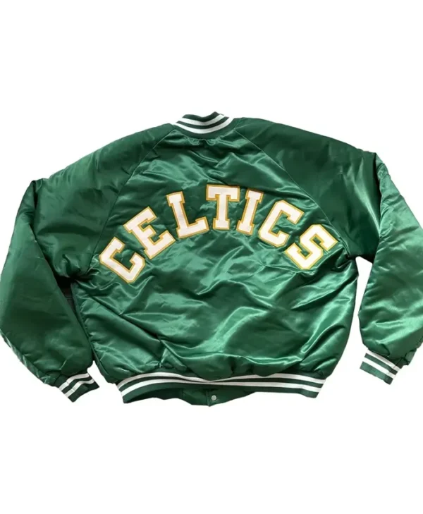 Boston Celtics 90s Green Satin Bomber Jacket webp
