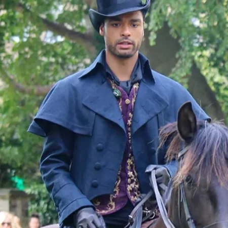 Bridgerton S02 Simon Basset Blue Cowboy Duster Coat webp