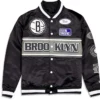 Brooklyn Nets Rally Drive 2024 Satin Varsity Jacket webp
