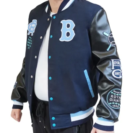 Brooklyn Royal Giants Black Varsity Jacket Front webp