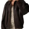 Brown Leather Jacket Women Oversized webp