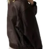 Brown Leather Jacket Women Oversized Back webp