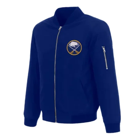 Buffalo Sabres Royal Bomber Full Zip Jacket webp