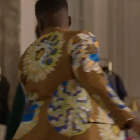 Buy Emily In Paris S03 Samuel Arnold Brown Floral Print Suit webp