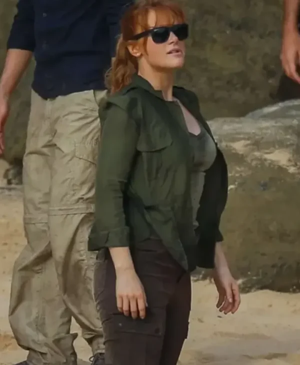 Buy Jurassic World 3 Claire Dearing Notched Collar Green Jacket