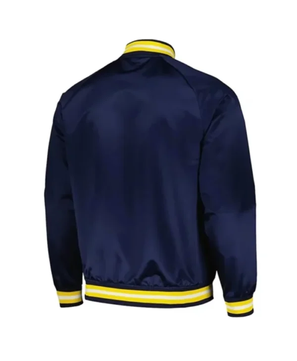 Buy Now Indiana Pacers Throwback Wordmark Navy Blue Varsity Jacket For Men And Women webp