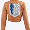 Buy Survey Corps Attack On Titan Beige Cropped Jacket