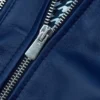 Cafe Racer Style Navy Blue Biker Jacket Womens Zipper webp