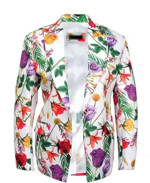 Carrie Preston Elsbeth 2024 White Floral Blazer On Sale