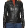 Casual Cafe Racer Jacket Womens webp
