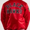 Chicago Blackhawks Throwback Red Satin Jacket Back webp